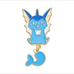 3 For $35 Pokemon Vaporeon Eeveelution Enameled Pin Brooch Hanging Moving Tail